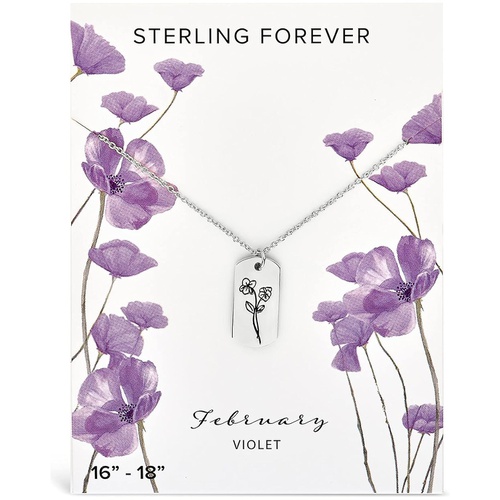  Sterling Forever Birth Flower Pendant Necklace