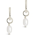 Sterling Forever Pearl Drop Hoops Earrings