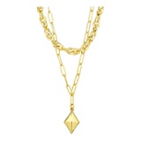 Sterling Forever Two Layer Chain & Charm Necklace