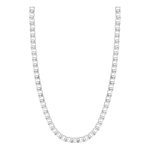 Sterling Forever Interlocking Curb Chain Necklace