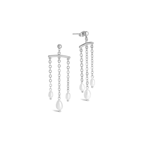  Sterling Forever Chains & Pearls Chandelier Drop Earrings