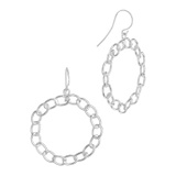 Sterling Forever Sterling Silver Chain Link Circle Dangle Earrings