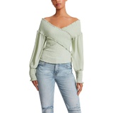 Steve Madden Long Sleeve Solid Smock Factor Top