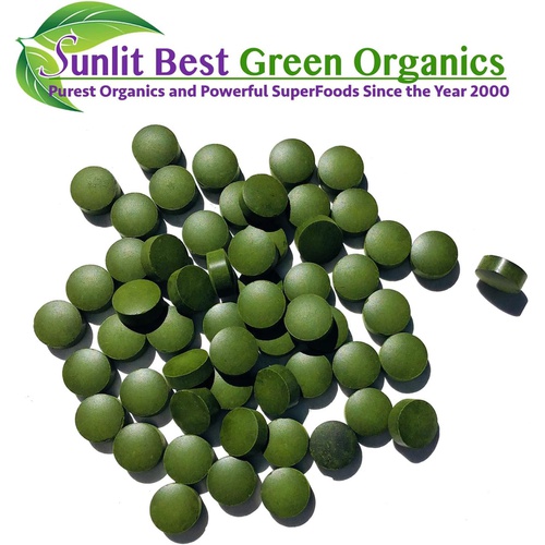  Sunlit Best Green Organics Spirulina Tablets (Mega-Pack 1000 Tablets). Organic, raw, Non-GMO. 100% Pure Green Superfood Spirulina Plantensis Supplement. Maximum Protein and Chlorophyll. No preservatives or f