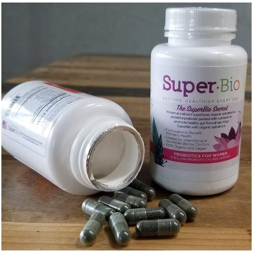  SuperBio Probiotics for Women - A Special Blend of probiotics and spirulina Designed for Women. Treat Your Body to The Best Organic Probiotic with Prebiotic Spirulina for Women.