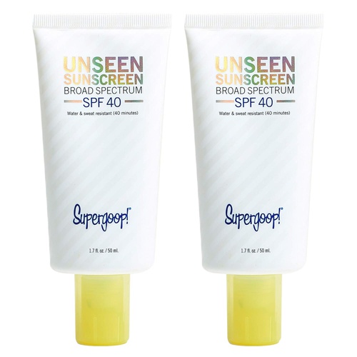  Supergoop! Unseen Sunscreen SPF 40-1.7 fl oz - 2 Pack - Oil-Free, Weightless, Invisible, Reef-Safe, Broad Spectrum Face Sunscreen for All Skin Types - No Scent - Makeup Primer - Be