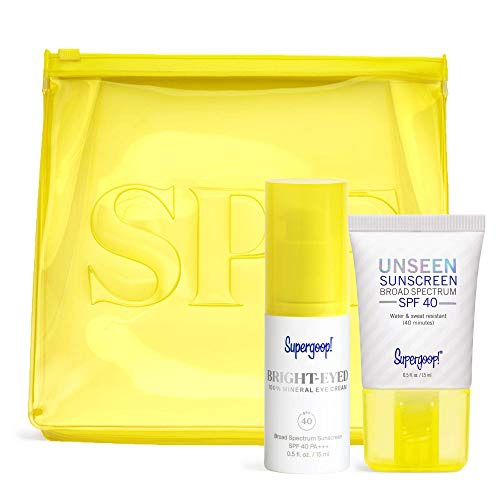  Supergoop! Bright-Eyed & Unseen Kit - 100% Mineral, SPF 40 Eye Cream (0.5 fl oz) & Invisible SPF 40 Face Sunscreen (0.5 fl oz) - Makes a Great Gift