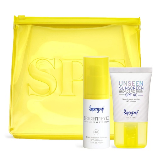  Supergoop! Bright-Eyed & Unseen Kit - 100% Mineral, SPF 40 Eye Cream (0.5 fl oz) & Invisible SPF 40 Face Sunscreen (0.5 fl oz) - Makes a Great Gift