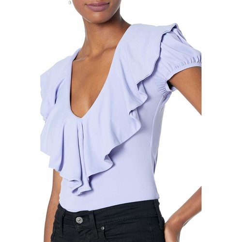  Susana Monaco V-Neck Ruffle Puff Sleeve Top