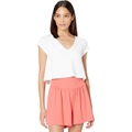 Susana Monaco Flared Crop V-Neck Tee