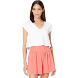 Susana Monaco Flared Crop V-Neck Tee