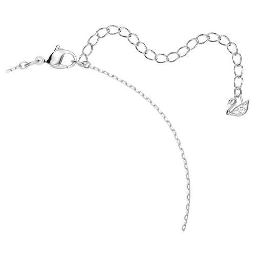 스와로브스키 Swarovski Dancing Swan necklace, Swan, White, Rhodium plated