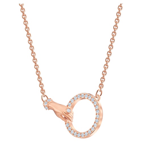 스와로브스키 Swarovski Symbolic necklace, Hand, White, Rose gold-tone plated