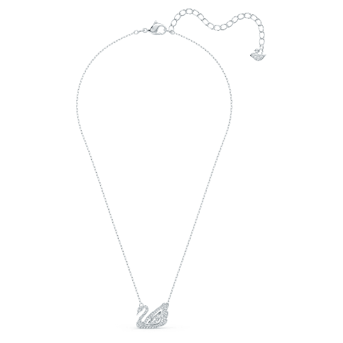 스와로브스키 Swarovski Dancing Swan necklace, Swan, White, Rhodium plated