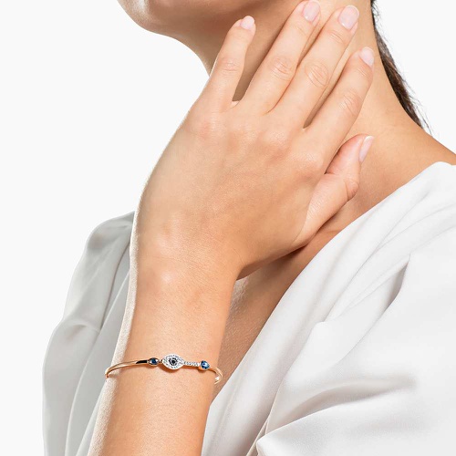 스와로브스키 Swarovski Symbolic bangle, Evil eye, Blue, Mixed metal finish