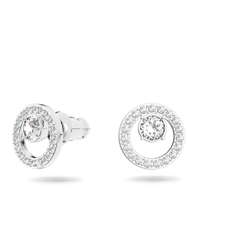 스와로브스키 Swarovski Creativity stud earrings, White, Rhodium plated