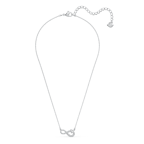 스와로브스키 Swarovski Infinity necklace, Infinity, White, Rhodium plated