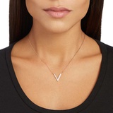 Swarovski Delta necklace, White, Rose gold-tone plated