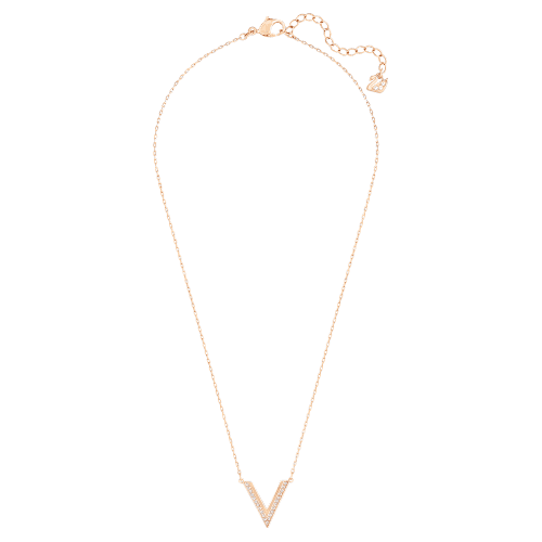 스와로브스키 Swarovski Delta necklace, White, Rose gold-tone plated