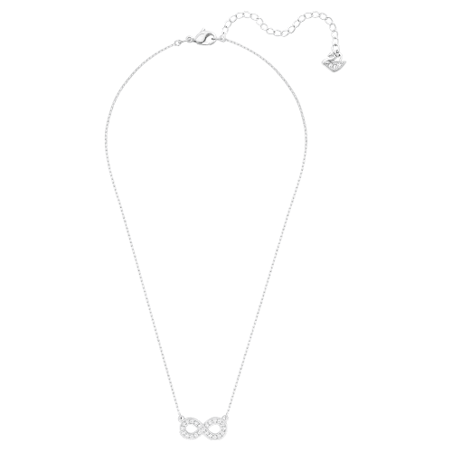 스와로브스키 Swarovski Latisha necklace, Infinity, White, Rhodium plated