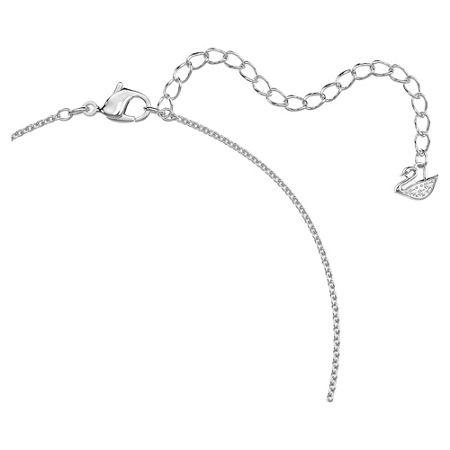 스와로브스키 Swarovski Lovely necklace, Heart, White, Rhodium plated