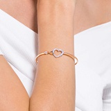 Swarovski Infinity bangle, Infinity and heart, White, Mixed metal finish