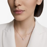 Swarovski Attract necklace, Square cut, White, Rose gold-tone plated