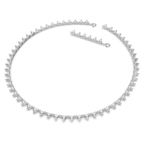 스와로브스키 Swarovski Ortyx necklace, Triangle cut, White, Rhodium plated