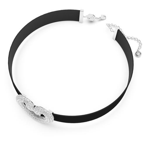 스와로브스키 Swarovski Una choker, Heart, White, Rhodium plated