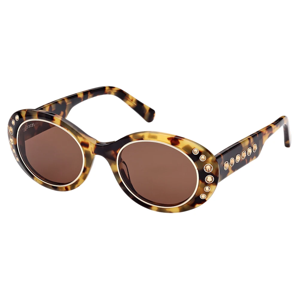 스와로브스키 Swarovski Sunglasses, Oversized, Pave, SK0346 52E, Brown