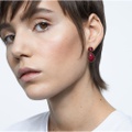 Swarovski Orbita drop earrings, Asymmetrical design, Drop cut, Multicolored, Gold-tone plated