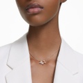 Swarovski Lilia necklace, Butterfly, White, Rose gold-tone plated