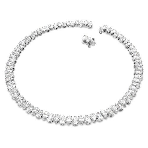 스와로브스키 Swarovski Millenia necklace, Pear cut, White, Rhodium plated