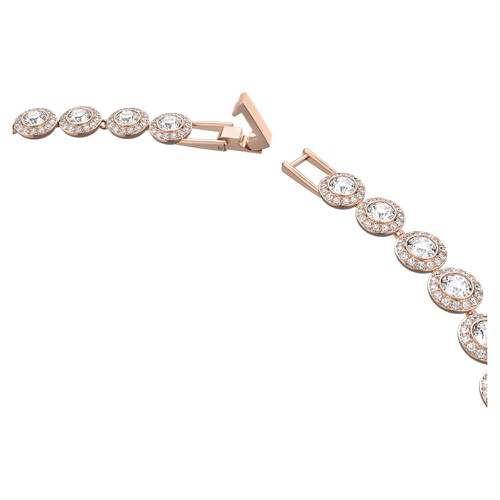 스와로브스키 Swarovski Angelic necklace, Round cut, White, Rose gold-tone plated