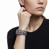 Swarovski Hyperbola cuff, Mixed cuts, Black, Rhodium plated