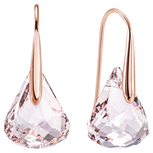 스와로브스키 Swarovski Lunar drop earrings, Pink, Rose gold-tone plated