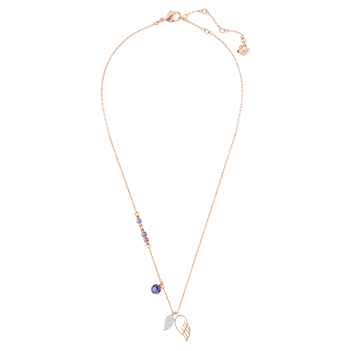 스와로브스키 Swarovski Symbolic pendant, Wing, Purple, Rose gold-tone plated