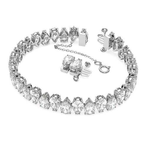 스와로브스키 Swarovski Millenia bracelet, Pear cut, White, Rhodium plated