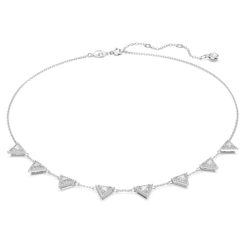 스와로브스키 Swarovski Ortyx necklace, Triangle cut, White, Rhodium plated