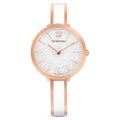 Swarovski Crystalline Delight watch, Swiss Made, Metal bracelet, White, Rose gold-tone finish