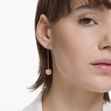 Swarovski Generation drop earrings, Long, White, Rose gold-tone plated