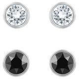 Swarovski Harley stud earrings, Set (2), Round cut, Black, Mixed metal finish