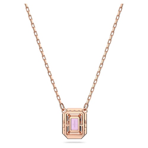 스와로브스키 Swarovski Millenia necklace, Octagon cut, Purple, Rose gold-tone plated
