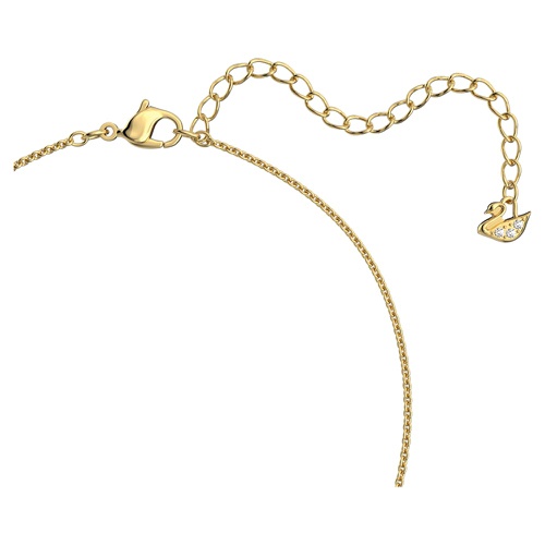 스와로브스키 Swarovski Lovely necklace, Heart, White, Gold-tone plated