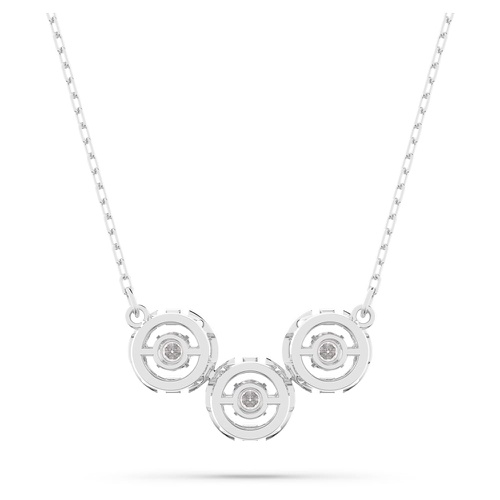 스와로브스키 Swarovski Sparkling Dance necklace, White, Rhodium plated