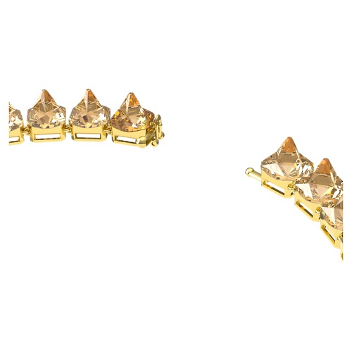 스와로브스키 Swarovski Ortyx necklace, Pyramid cut, Gold tone, Gold-tone plated