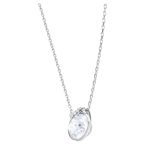 스와로브스키 Swarovski Bella V pendant, Round cut, White, Rhodium plated