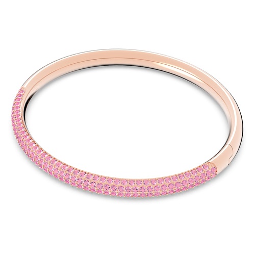 스와로브스키 Swarovski Stone bangle, Pink, Rose gold-tone plated