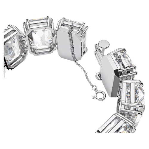 스와로브스키 Swarovski Millenia bracelet, Oversized crystals, Octagon cut, White, Rhodium plated