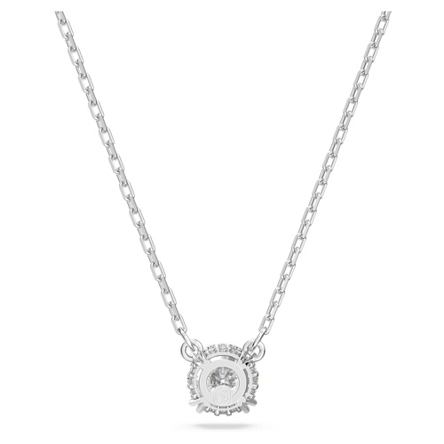 스와로브스키 Swarovski Constella pendant, Round cut, White, Rhodium plated